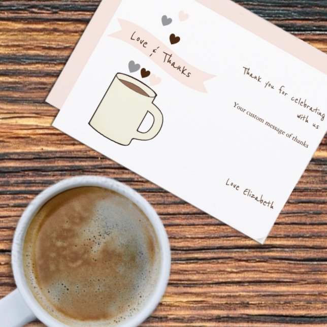 Kaffe Bröllopsdusch Tack Kort (Skapare uppladdad)