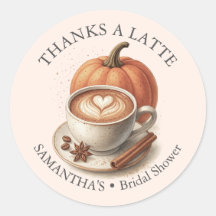 Kaffe Bröllopsduschtema Pumpkinskrydd Klistermärke