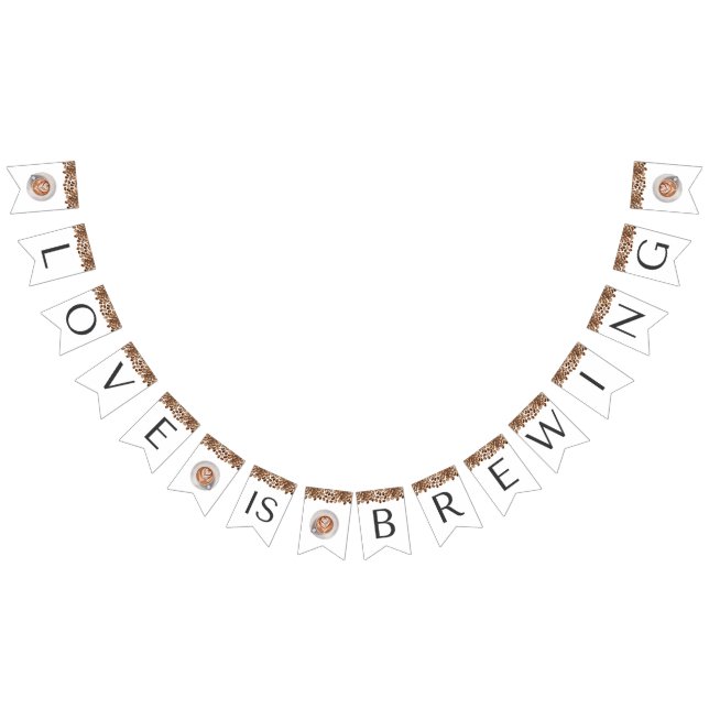 Kaffe Bröllopsshower - Kärlek bryggs Vimplar (Alla)