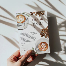 Kaffe Bröllopsshowers - Kärlek bryggs Tack Kort