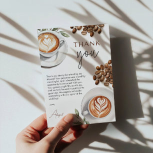 Kaffe Bröllopsshowers - Kärlek bryggs Tack Kort