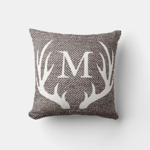 Kaffe Brown Herringbone & Hjort Antlers Kudde