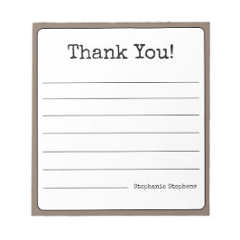 Kaffe Brown Retro-Tack ditt namn är länkat Anteckningsblock