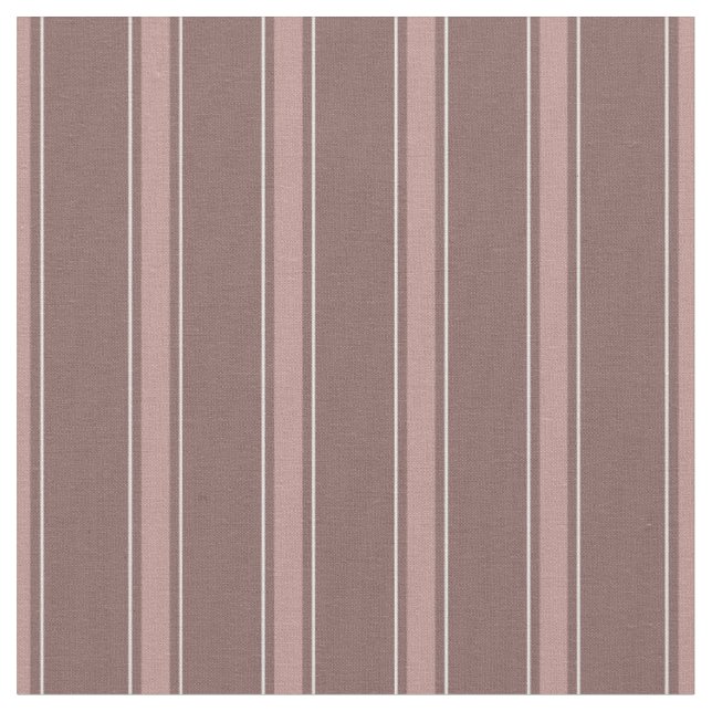 Kaffe Brun & Ljusbruna Ränder Tyg (Närbild)