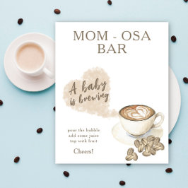 Kaffe bryggning baby shower Momosa bar Poster
