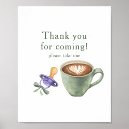 Kaffe bryggs babyshower Tack för att du kom Poster
