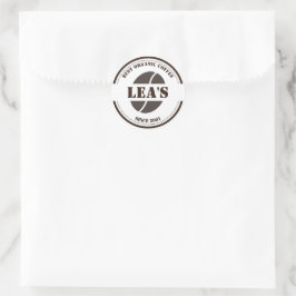 Kaffe-butikens moderna Logotyp av kaffebönor Runt Klistermärke