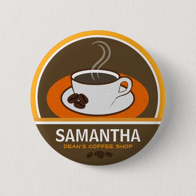 Kaffe-butikskaffe Kopp Cafe-personalens ID Namn br Knapp (Framsida)