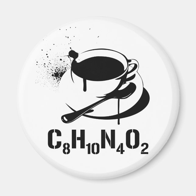Kaffe C8H10N4O2 Magnet (Framsidan)