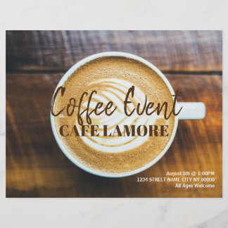 Kaffe, Cafe Coffee Shop Reklamblad