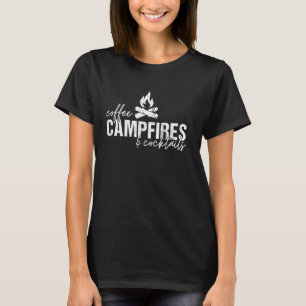 Kaffe Campfire and Cocktails Graphic Funny Campi T Shirt