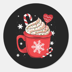 Kaffe Candy cane jul Pajama X-mas Snowflake Runt Klistermärke