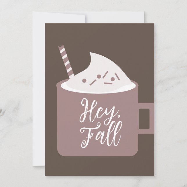 Kaffe Cappuccino Hej Höst Kort (Framsida)