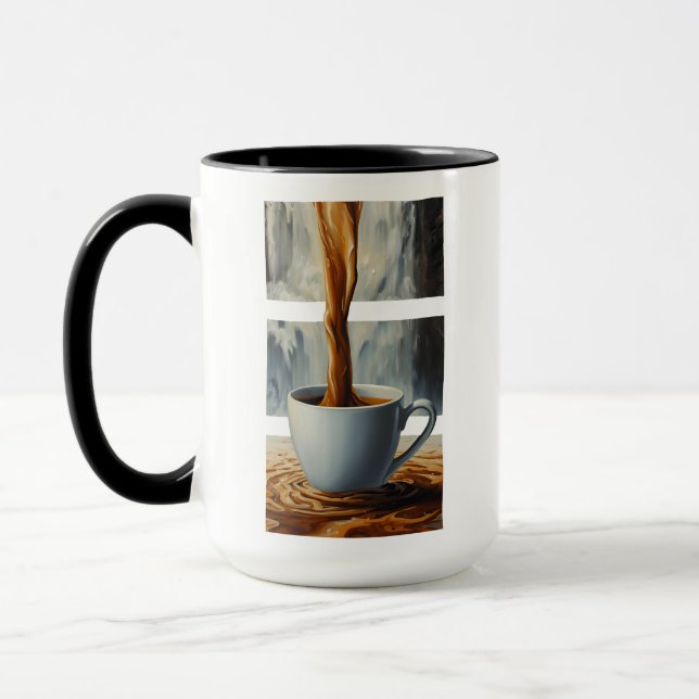 Kaffe Cascade Art med surrealt vattenfall Mugg (Vänster)