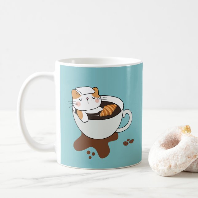Kaffe Cat Spa Kaffemugg (Med munk)