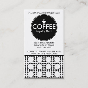 kaffe centrerar frimärkekortet lojalitetskort