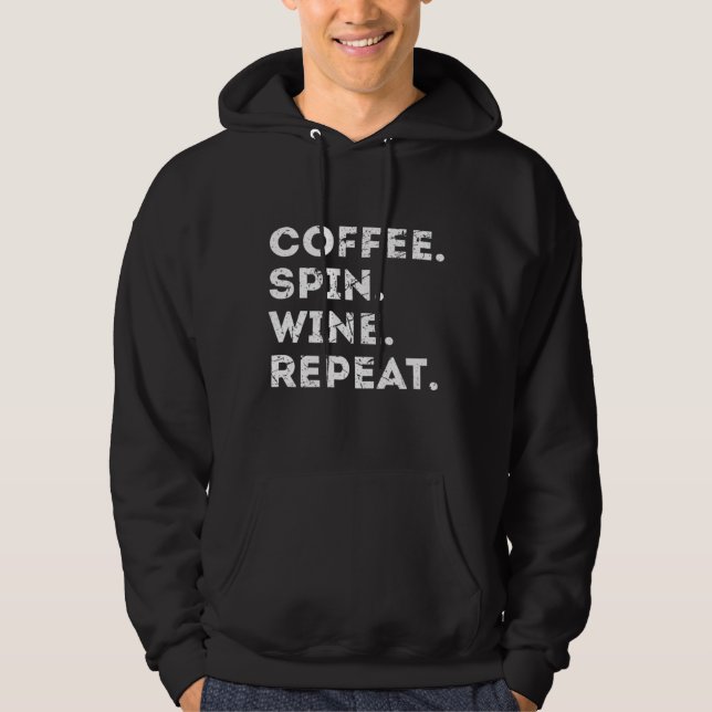 Kaffe. Centrifugera. Vin. Upprepa inomhusarbetsgru Hoodie (Framsida)