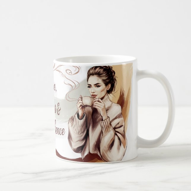 Kaffe, Chaos & Confidence Mugg - konstnärligt och  (Höger)