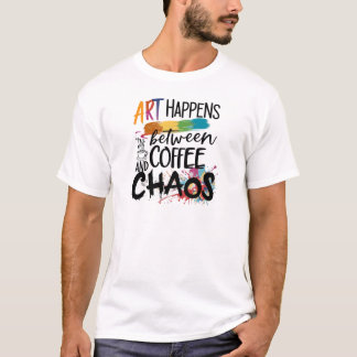 Kaffe, chaos och kreativitet t shirt