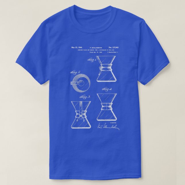 Kaffe Chemex-patentkonst kaffe chemex Patent Ill T Shirt (Design framsida)