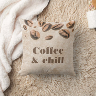 Kaffe & Chill Espresso Cappuccino Älskare Funny Kudde