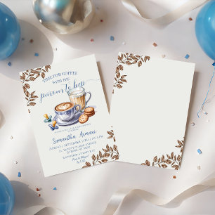 Kaffe Chinoiserie med babyskor Party Inbjudningar