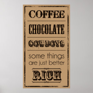 Kaffe, choklad, Cowboys... Poster