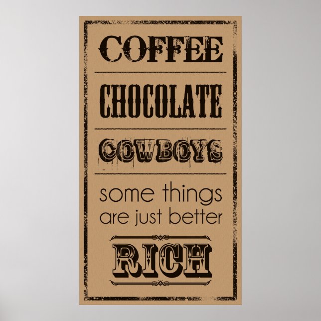 Kaffe, choklad, Cowboys... Poster (Framsidan)