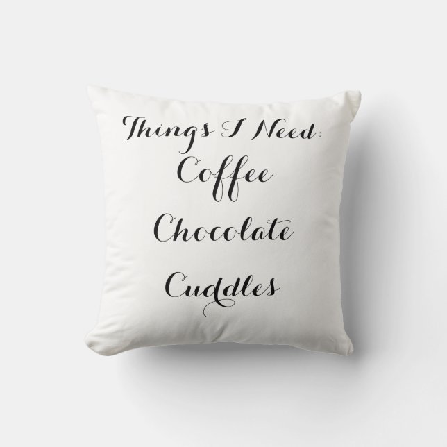 Kaffe choklad, kelar typografidekorativ kudde (Framsida)