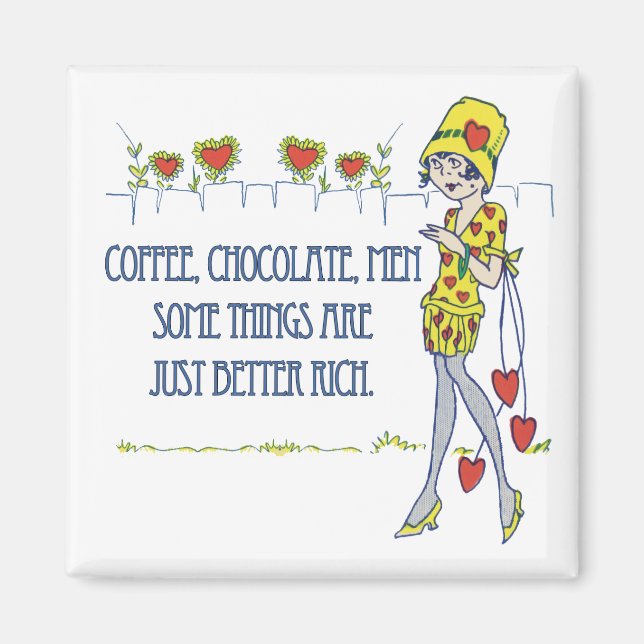 Kaffe, choklad, manar magnet (Framsidan)