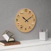 Kaffe Clock Ansikte med Brew-ikoner
