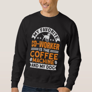 Kaffe Co-Worker-kaffe Maskin och Hund-kaffe Lång Ärmad Tröja