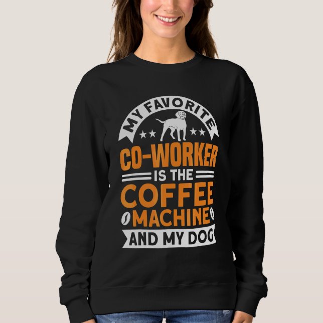 Kaffe Co-Worker-kaffe Maskin och Hund-kaffe T Shirt (Framsida)