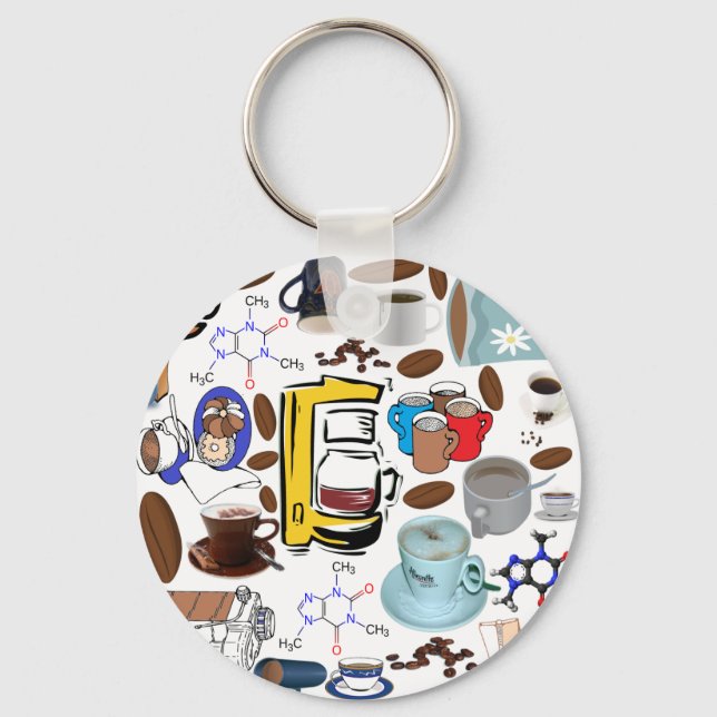 Kaffe Collage Nyckelring (Framsida)