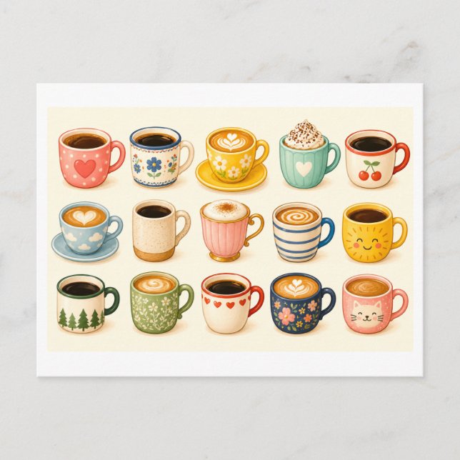 Kaffe Collage Vykort (Framsida)