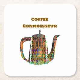 Kaffe Connoisseur Blomkrukig Kaffe kanna Underlägg Papper Kvadrat