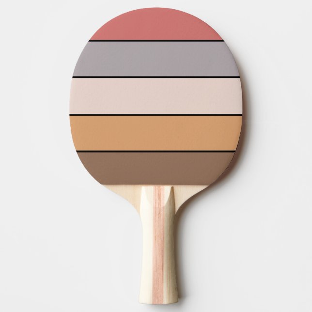 Kaffe Cream Grått Dusty Ro på Papper vattenfärg Pingisracket (Framsidan)