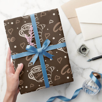 Kaffe & Croissant Kärlek Presentpapper