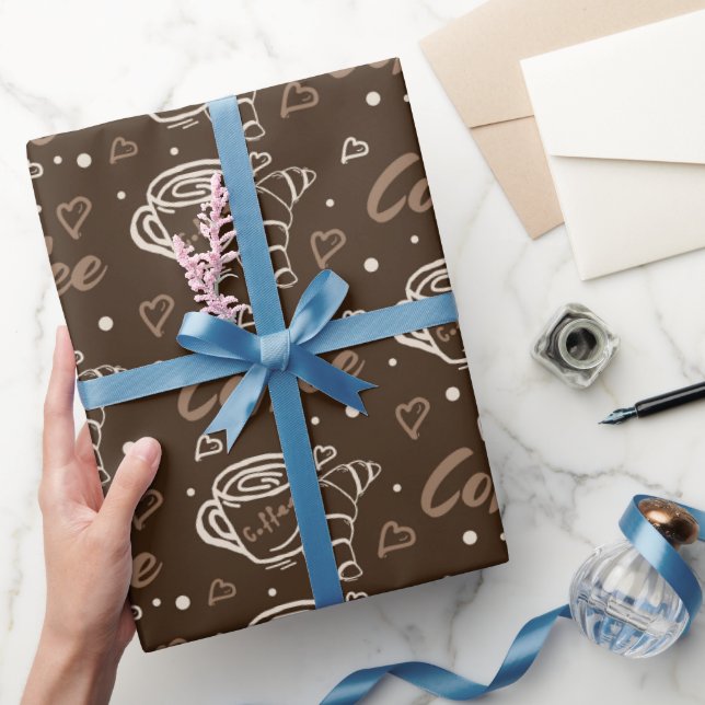 Kaffe & Croissant Kärlek Presentpapper (Gifting)