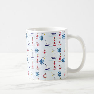 Kaffe Cu Coffee Cu för sjöiska ankare och fyr Kaffemugg