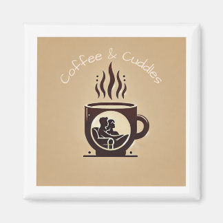 "Kaffe & Cuddles" Logotyp Magnet