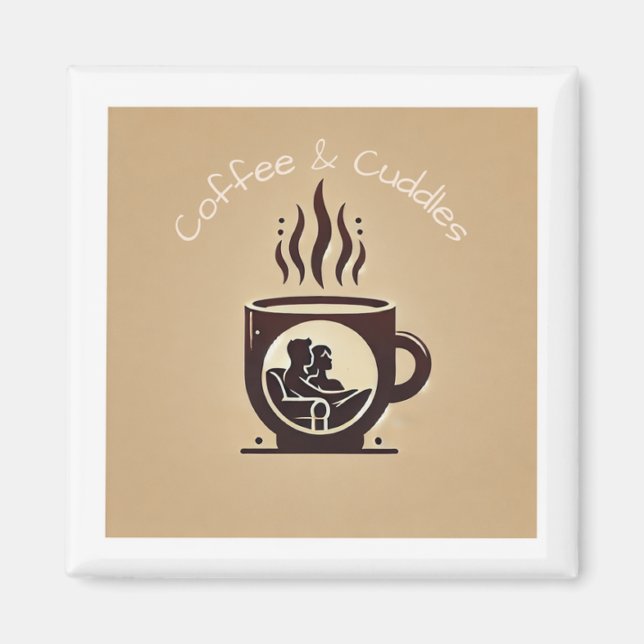 "Kaffe & Cuddles" Logotyp Magnet (Framsidan)
