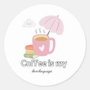 Kaffe Cute-dekal Runt Klistermärke