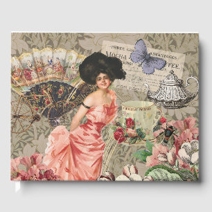 Kaffe Dam Victorian Woman Rosa Classy Gästböcker