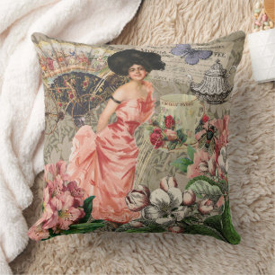 Kaffe Dam Victorian Woman Rosa Classy Kudde