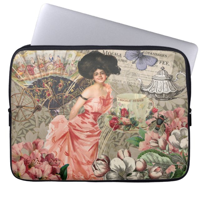 Kaffe Dam Victorian Woman Rosa Classy Laptop Fodral (Framsidan)