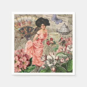 Kaffe Dam Victorian Woman Rosa Classy Pappersservett