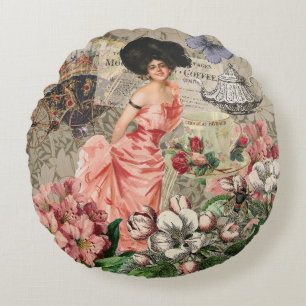 Kaffe Dam Victorian Woman Rosa Classy Rund Kudde