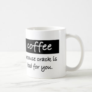 kaffe, därför att sprickan är dåligan för dig kaffemugg