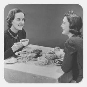 Kaffe daterar fyrkantigt klistermärke